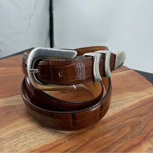 Onyx by Brighton Vintage Croc leather Belt sz 42 fits waist 40.5-44.5”